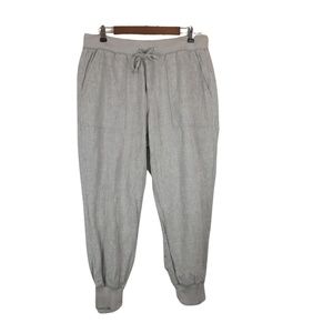 Gap Womens Ankle Jogger Gray Size L Baggy Style 4 pockets, Linen Cotton Blend